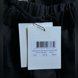 Dissh black Gina linen elastic waist pant